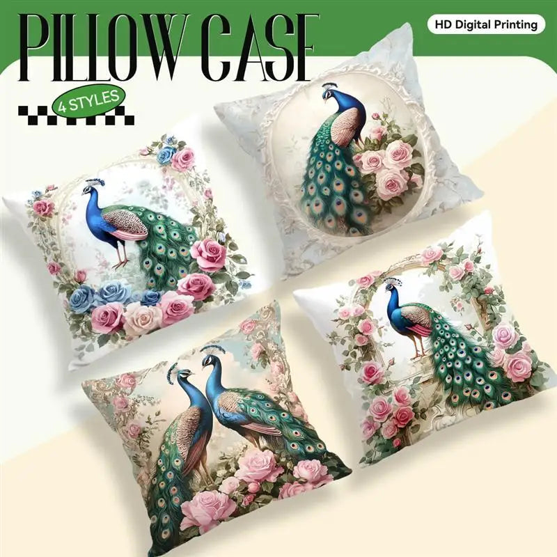 Elegant Peacock Cushions Pillowcase