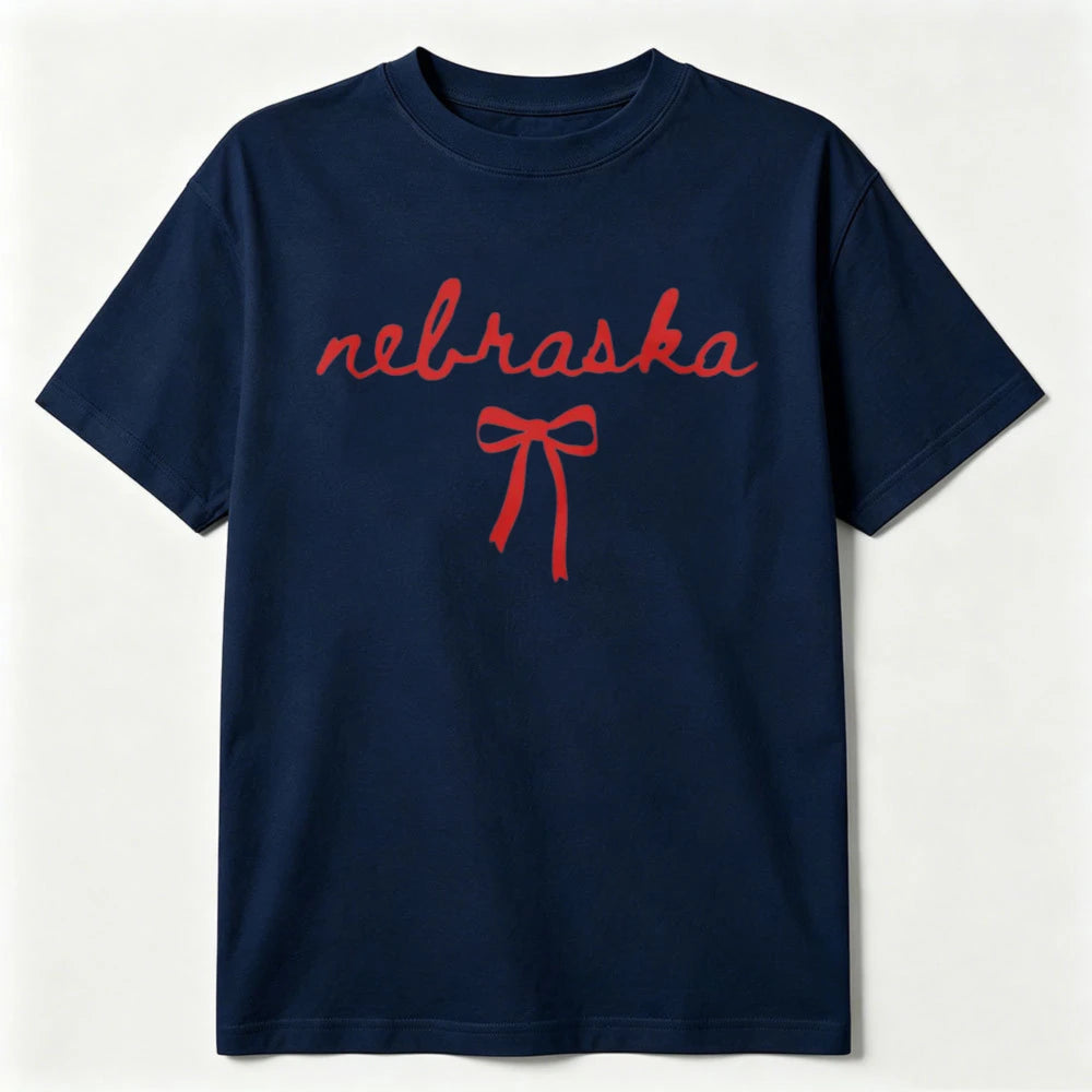 Nebraska Bow  T Shirt