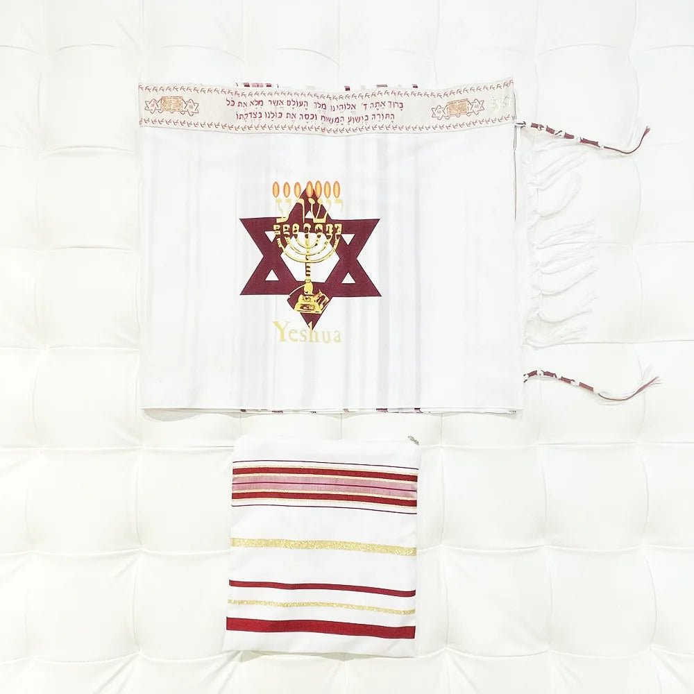 Menorah Tallit Jewish Talit Scarf