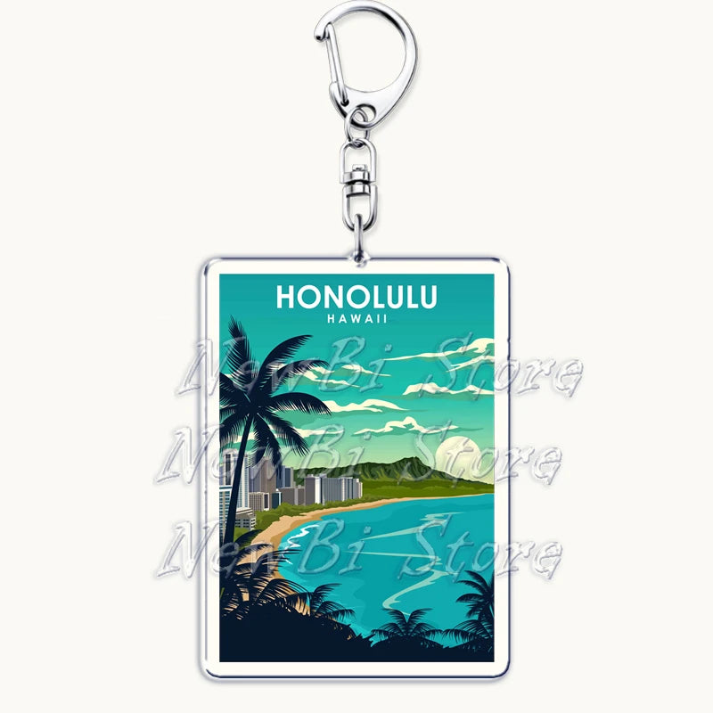 US Travel Keychain