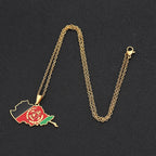 Afghanistan Map Flag Pendant Necklace