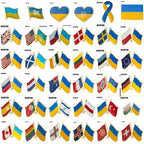 Ukraine Flag Badge with Other Countries