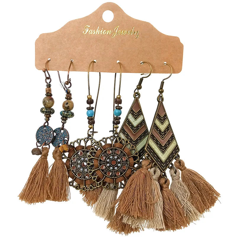 Vintage Ethnic Dangle Hanging Drop Earrings