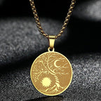 Engraved Star Pendant Necklace