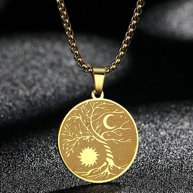 Engraved Star Pendant Necklace