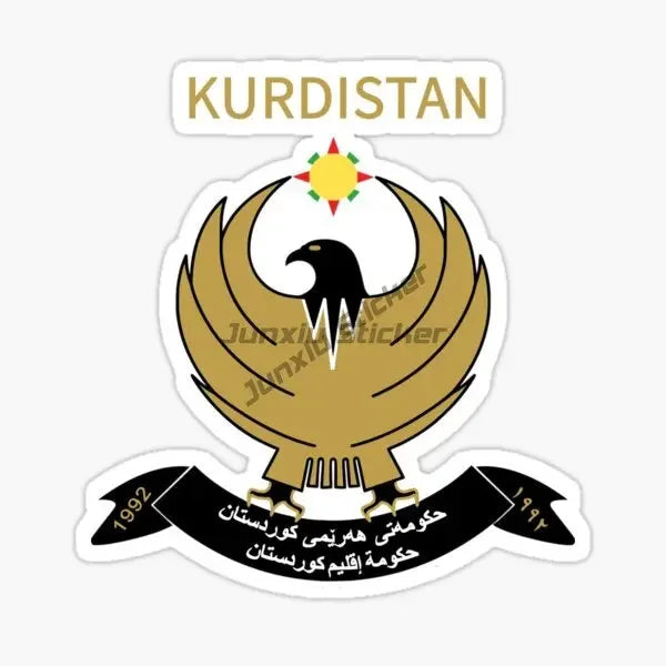 Kurdistan Flag Map Car Stickers