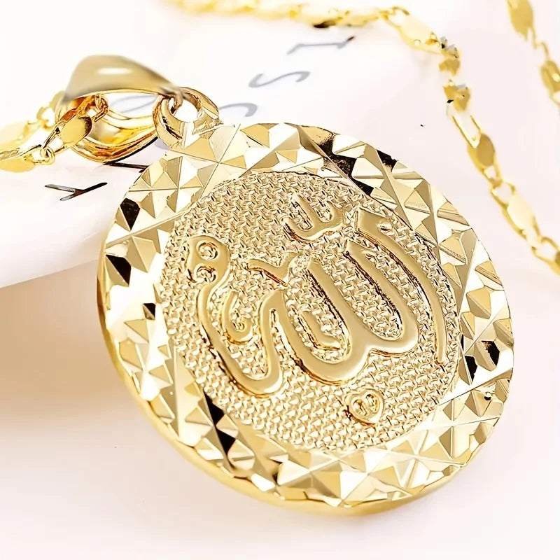 Vintage Golden Color Allah Pendant Necklace