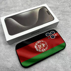 جراب هاتف علم أفغانستان لهواتف آيفون 17,16,15,14,13,12,Pro,Max,Plus,E,SE4,Air,Mini أسود ناعم