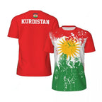 Kurdistan Flag Graphic Mens Football Jersey T Shirt