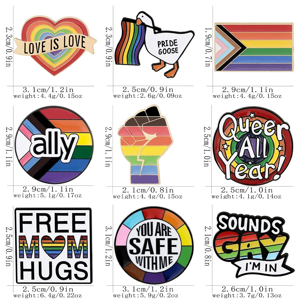 Rainbow Theme Design Love Enamel Brooches Pride To LGBTQ