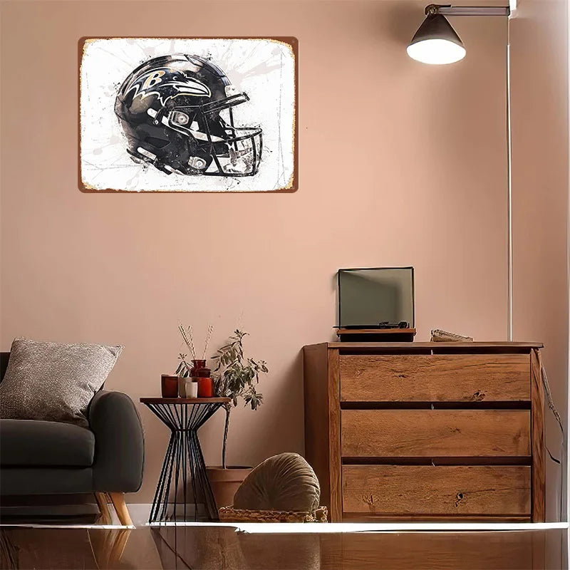Baltimore Ravens Helmet 3D Printed Texture Poster