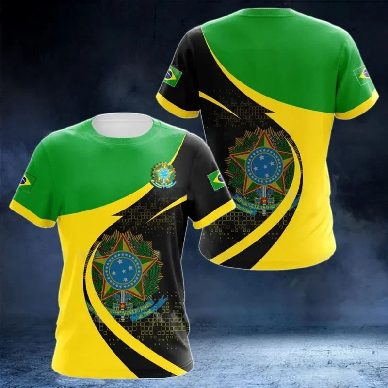 Brazil Flag Graphic Tee for Men