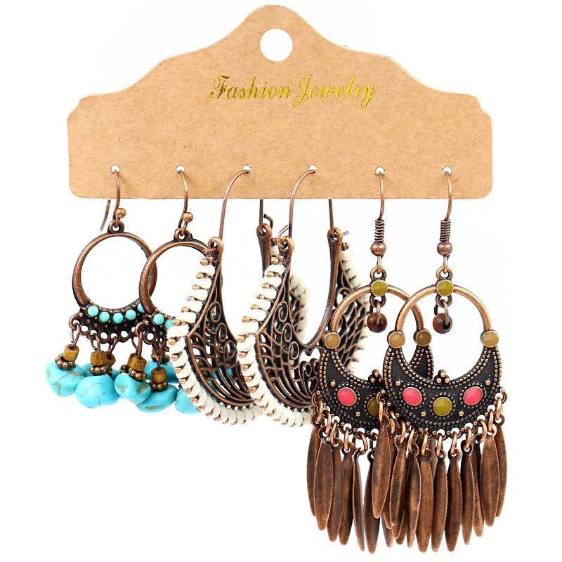 Vintage Ethnic Dangle Hanging Drop Earrings