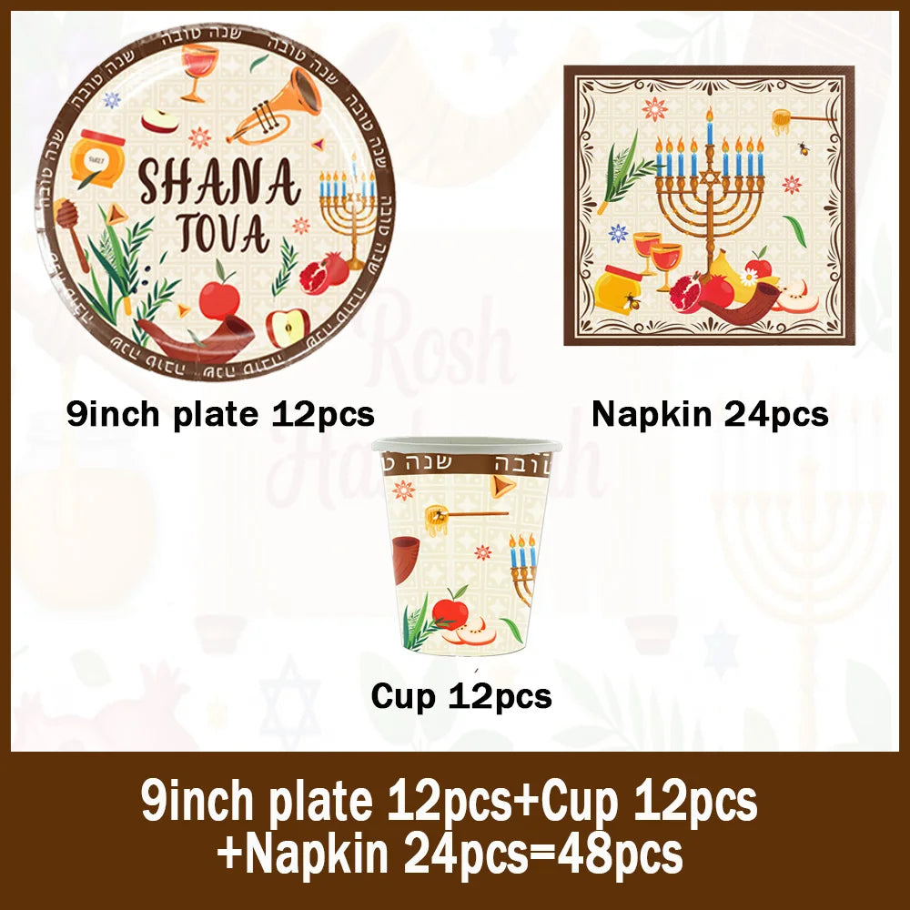 Jewish New Year Party Supplies Rosh Hashanah Tableware