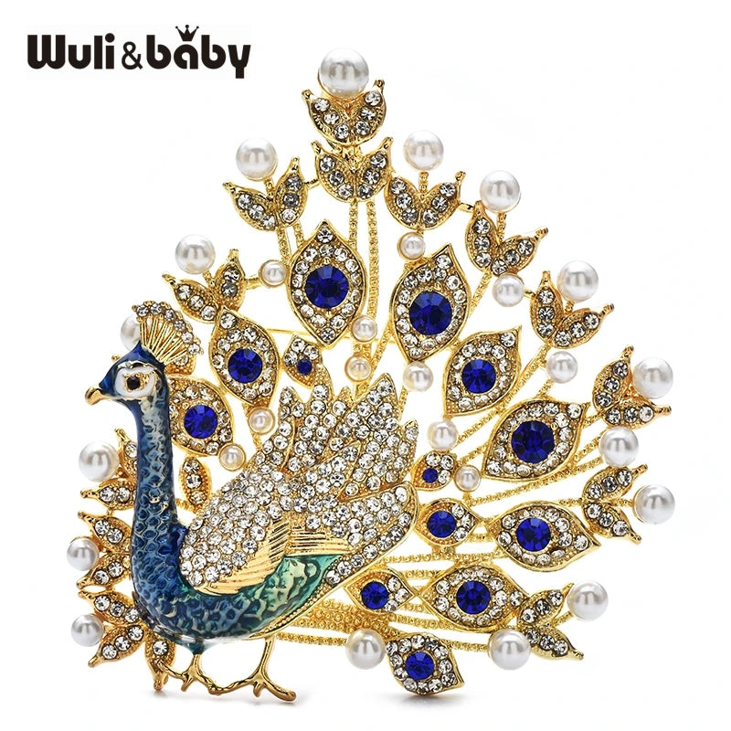 Luxury Pearl Peacock Brooches