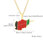 Afghanistan Map Flag Pendant Necklace
