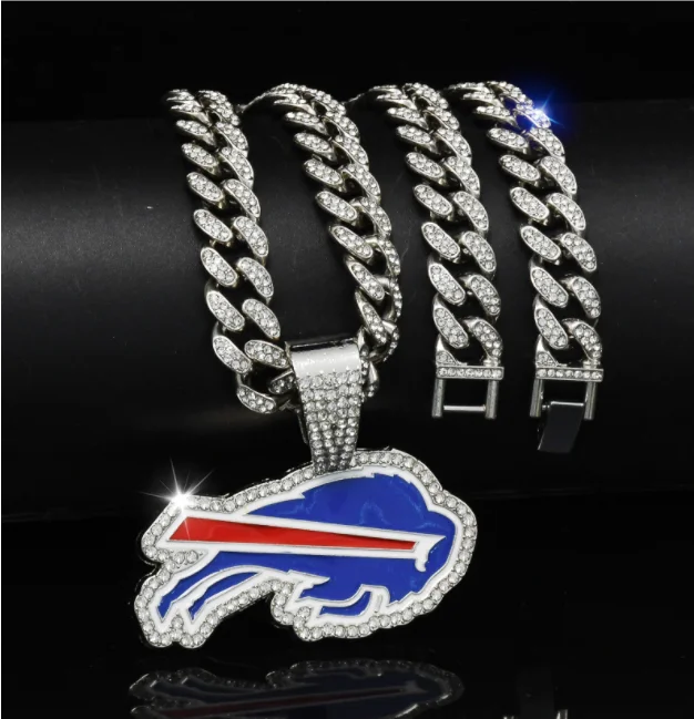 Pendant Necklace Hip-hop American Football Fans -Buffalo Bills