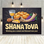 Happy Rosh Hashanah Backdrop Jewish New Year