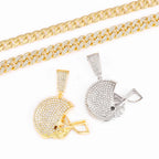 American Football Helmet Pendant Necklace