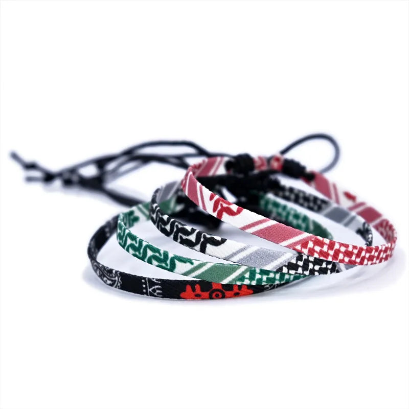 Multicolor Sizes Weave Kufiya Patterns Bracelets