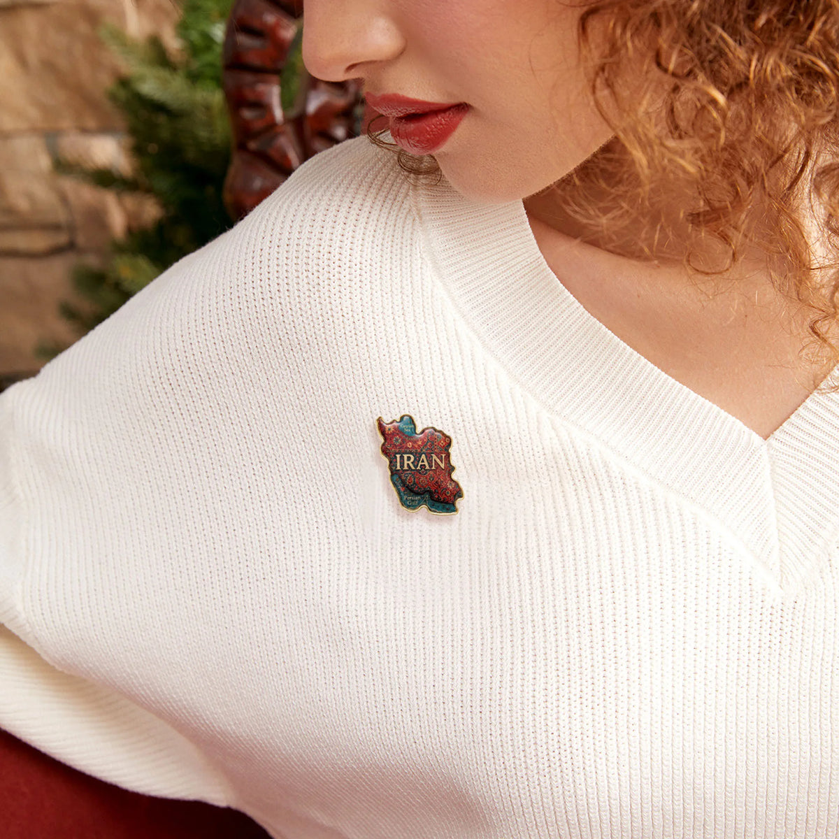 Iran Map Brooches