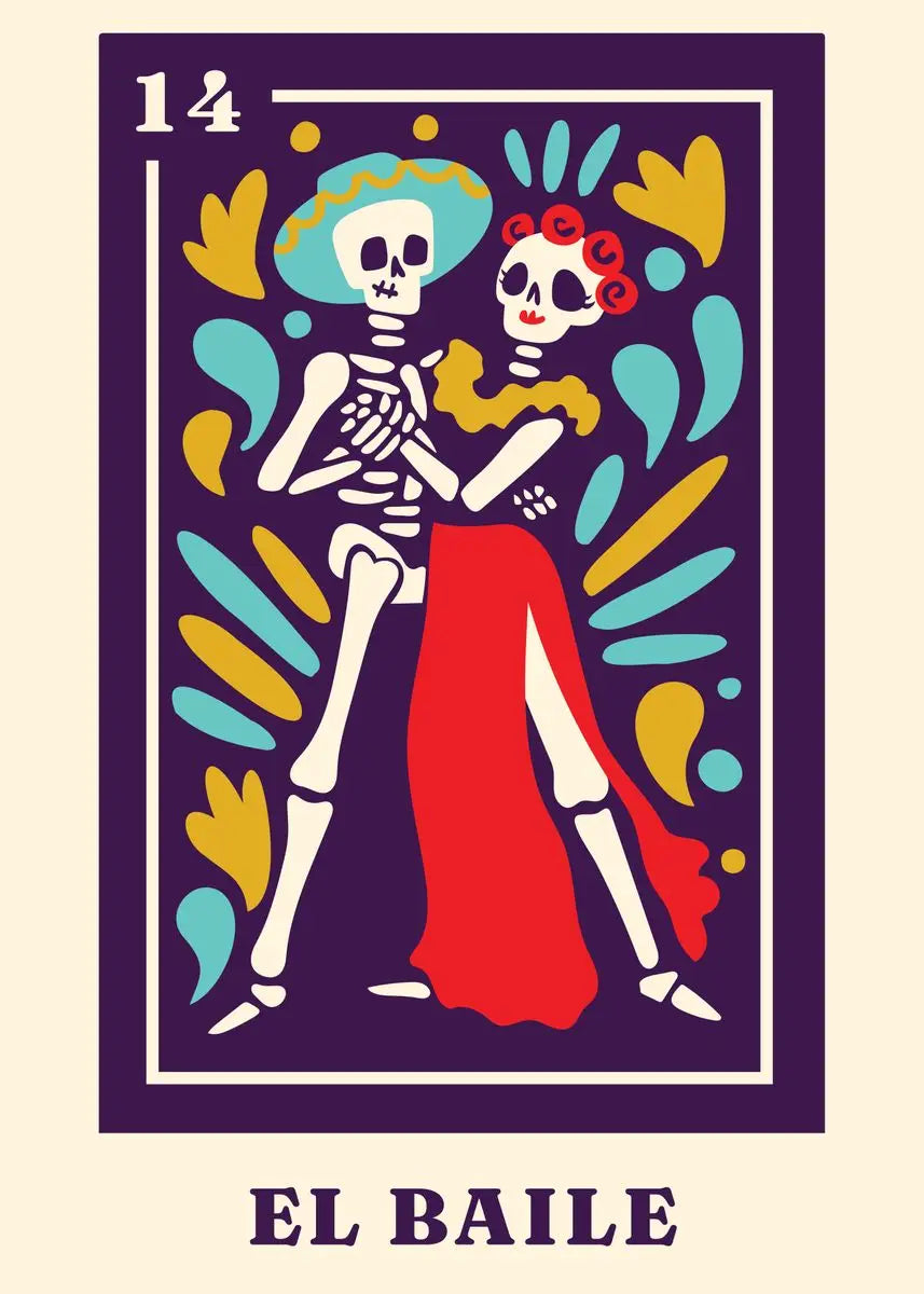 Mexican Skeleton Wall Art Canvas Painting Day of The Dead