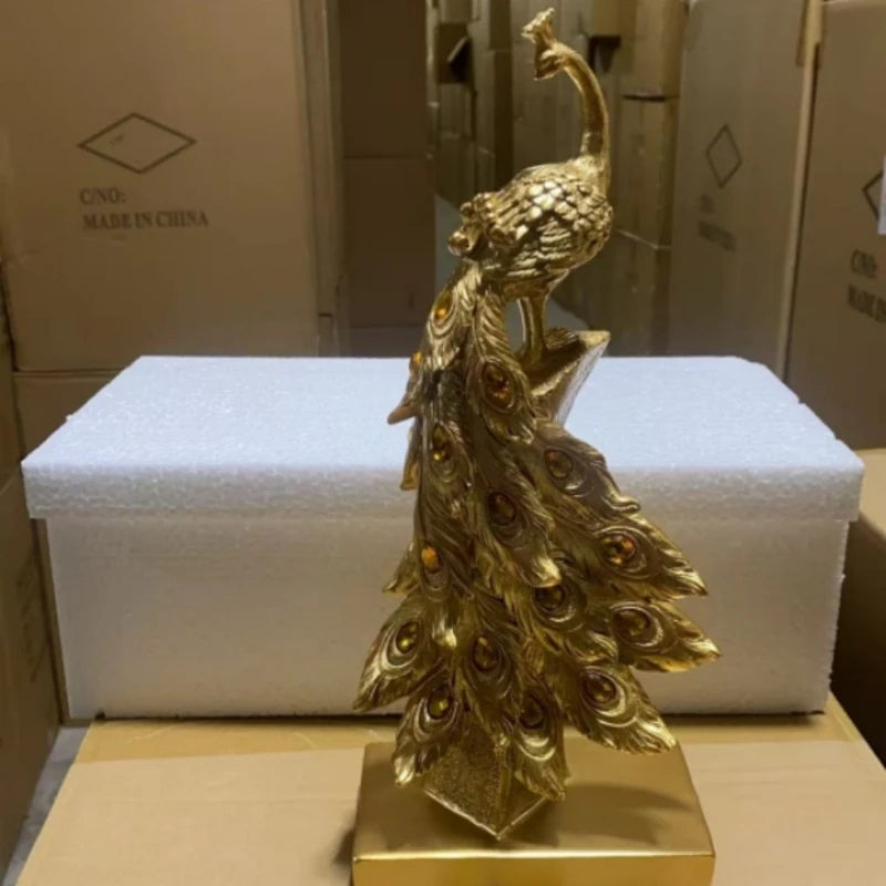 Peacock Decor Statue Sculpture