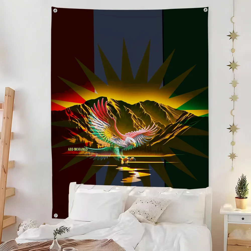 Kurdistan Eagle Map Azadi Flag