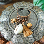 Ethnic Flower Feather Tassel Rings For Women Vintage Antique
