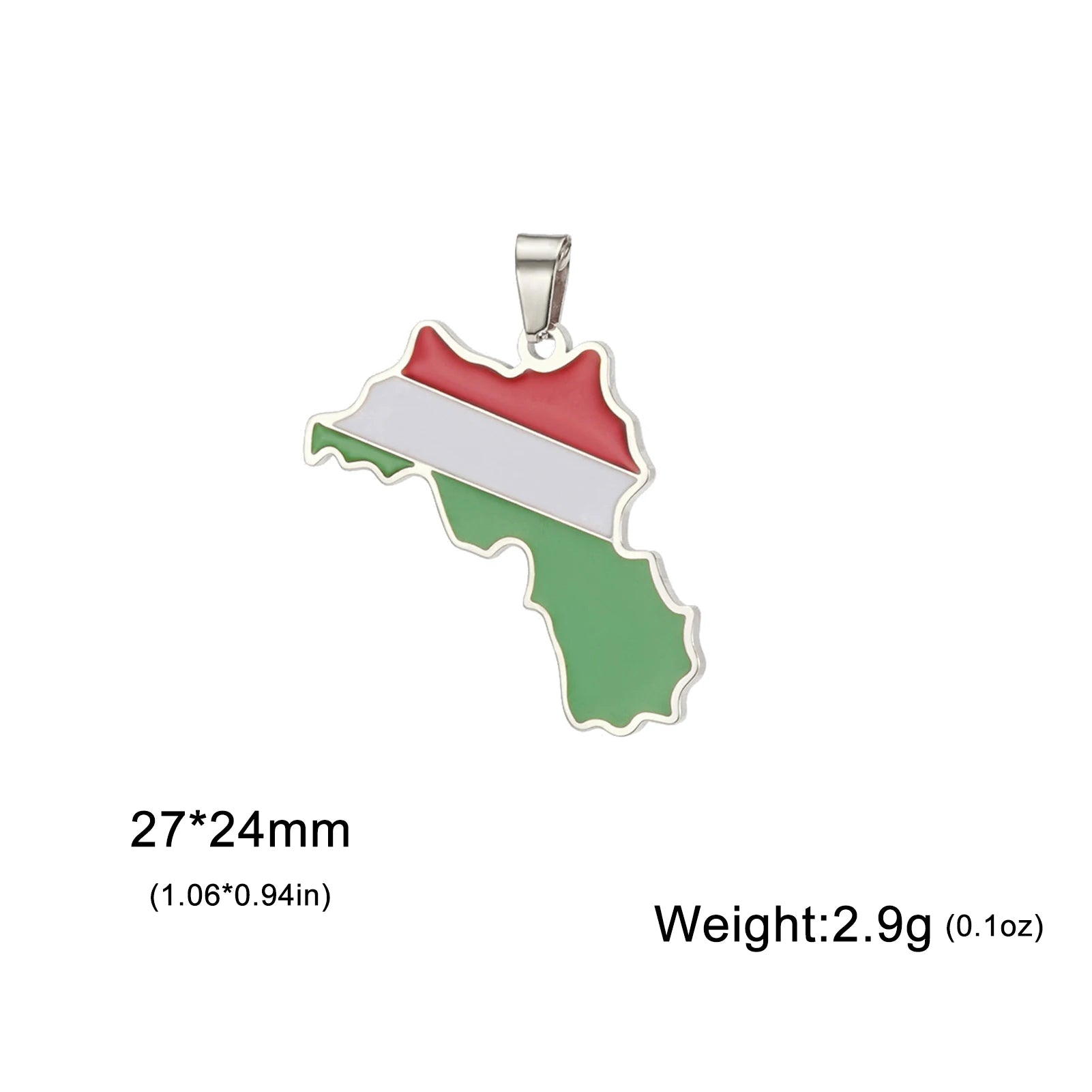 Colorful Kurdistan Map Flag Necklace Earring Keychain