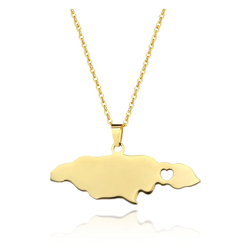 Kurdistan Colorful Map Pendant Necklace