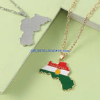 Kurdistan Country Map Flag necklace or keychain