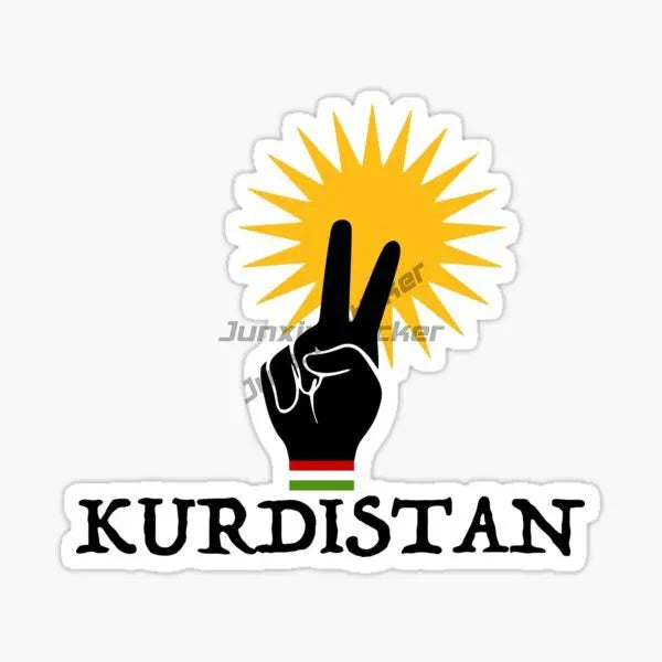 Kurdistan Map National Flag and Emblem Sticker