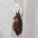 Tassel Dangling Earrings Colorful Feather
