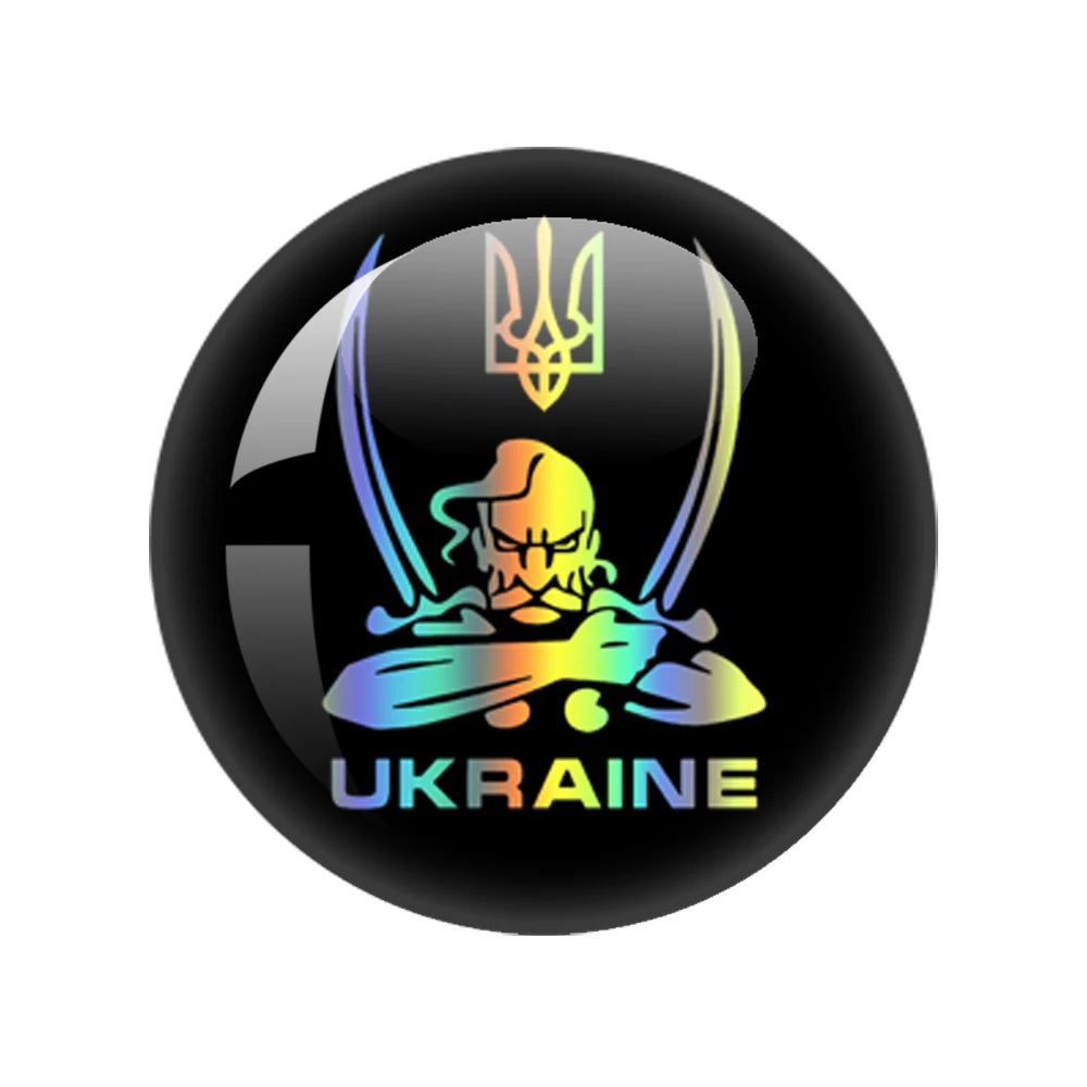 Ukrainian Flag Photo Round Glass