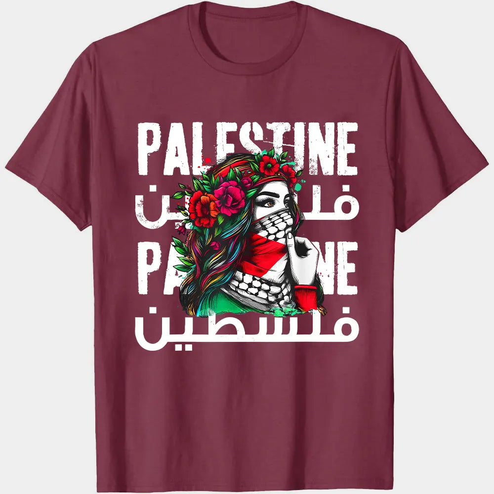 Palestinian T-Shirt Casual Cotton