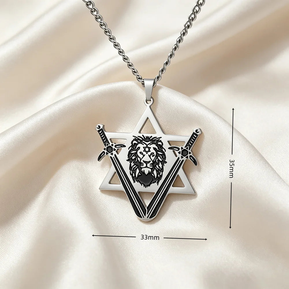 Lion Head Star Necklace