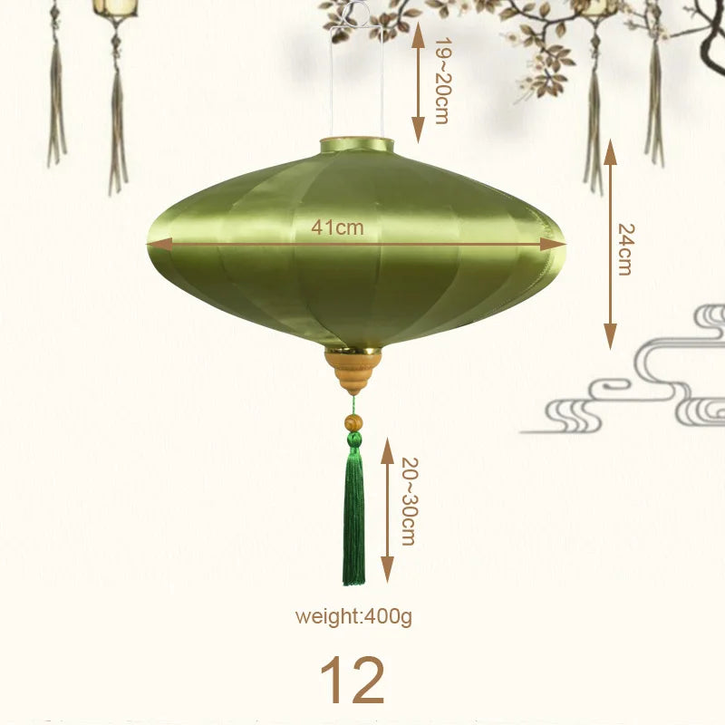 12/14inch Ancient Style Chinese Retro Silk Cloth Vietnam Palace Lantern Festival Decor