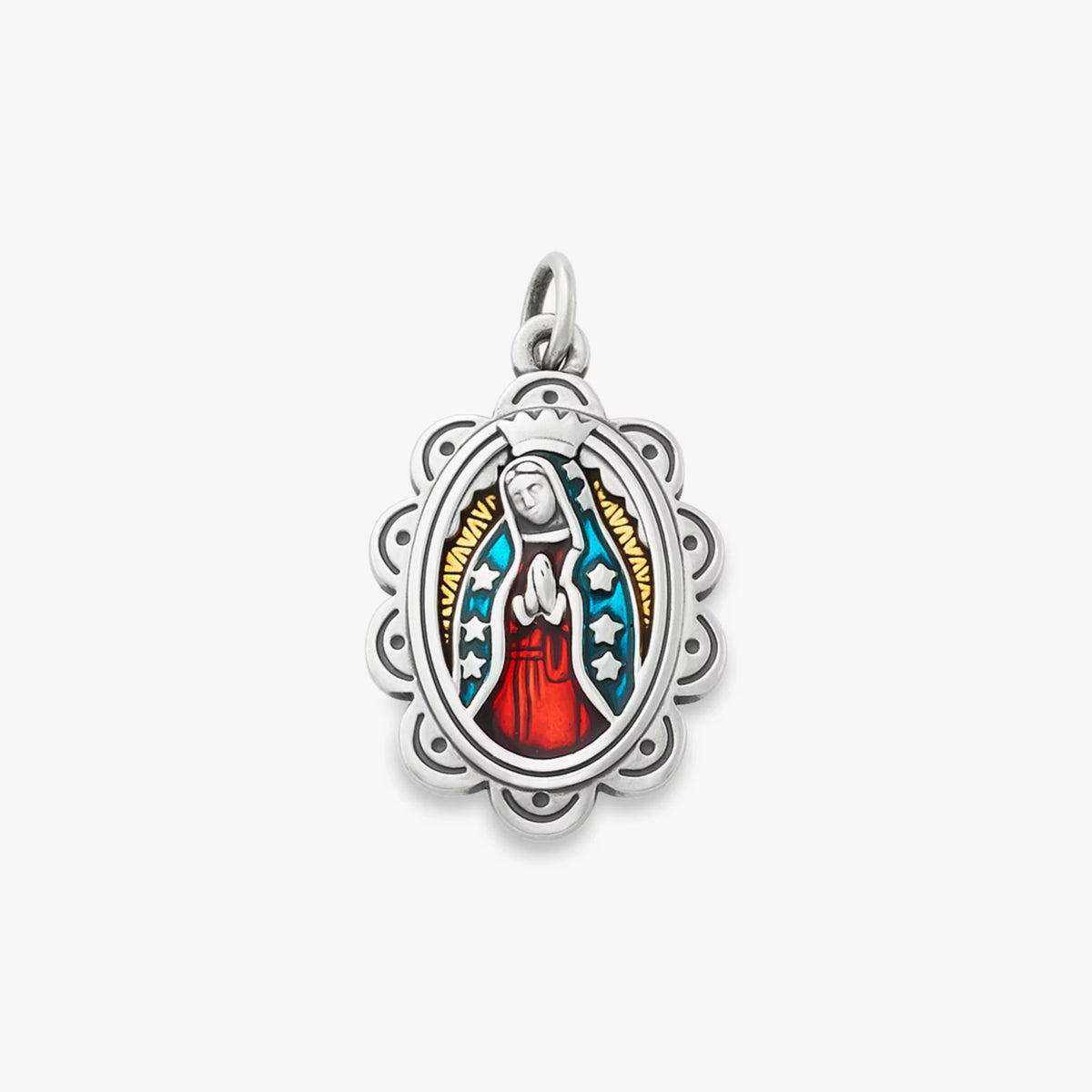 Sterling silver Enamel Virgin of Guadalupe Charm
