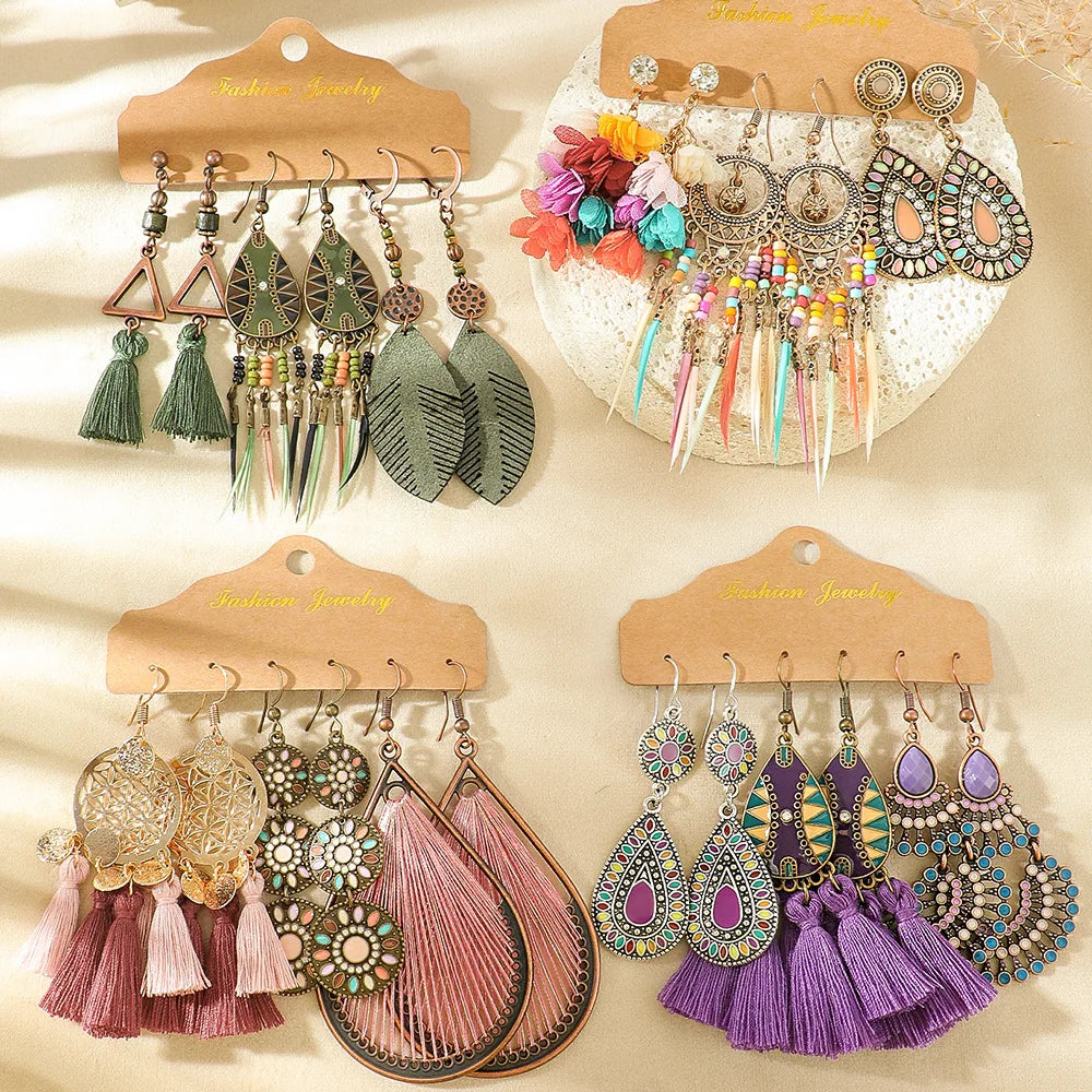 Vintage Ethnic Dangle Hanging Drop Earrings