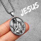 Jesus Heart Cross Necklaces Pendant Chain