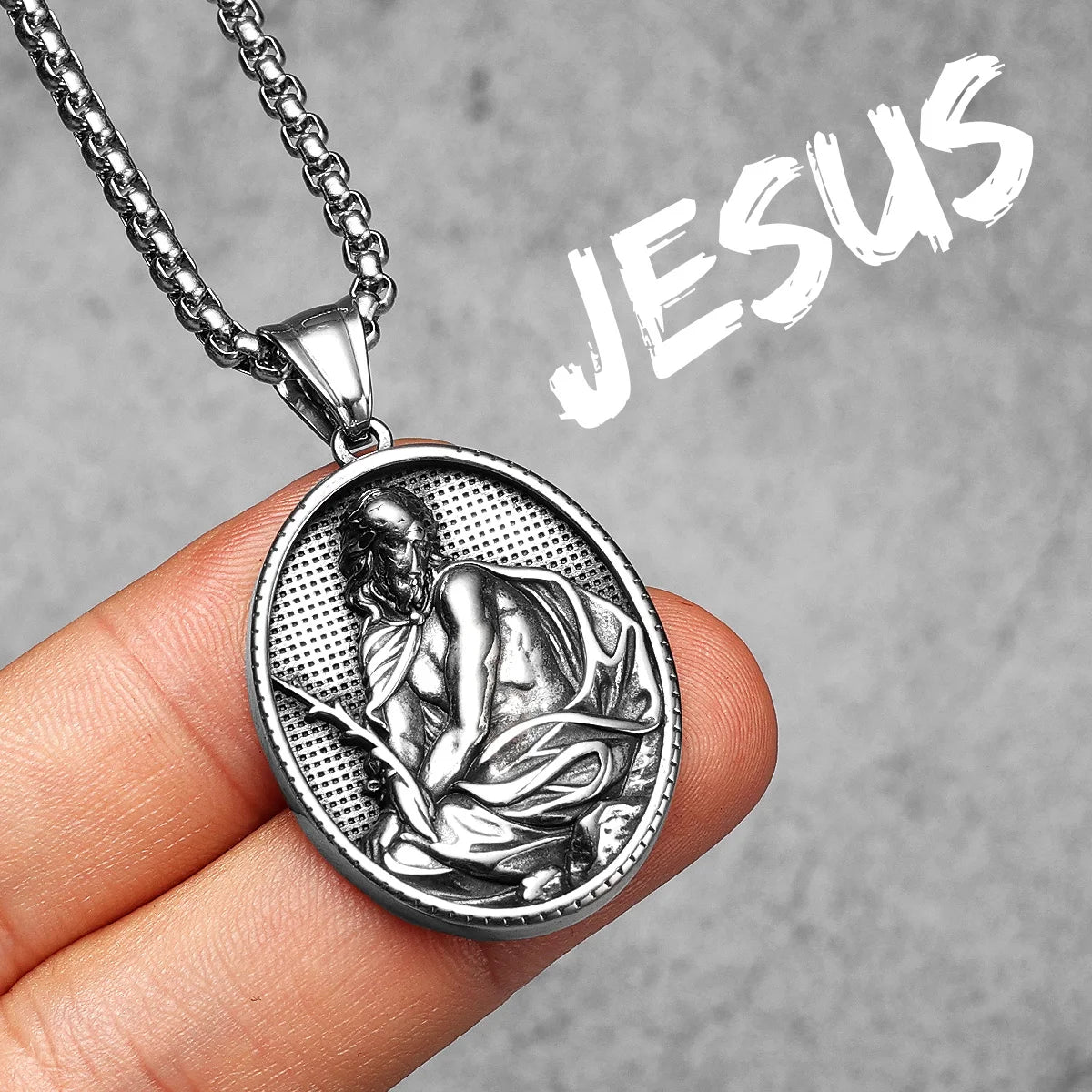 Jesus Heart Cross Necklaces Pendant Chain