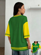 Brazil Letter Flag Graphic Tee