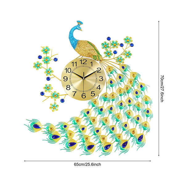 29.5" Large Peacock Wall Clock