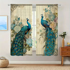 Peacock Style Printed Curtain