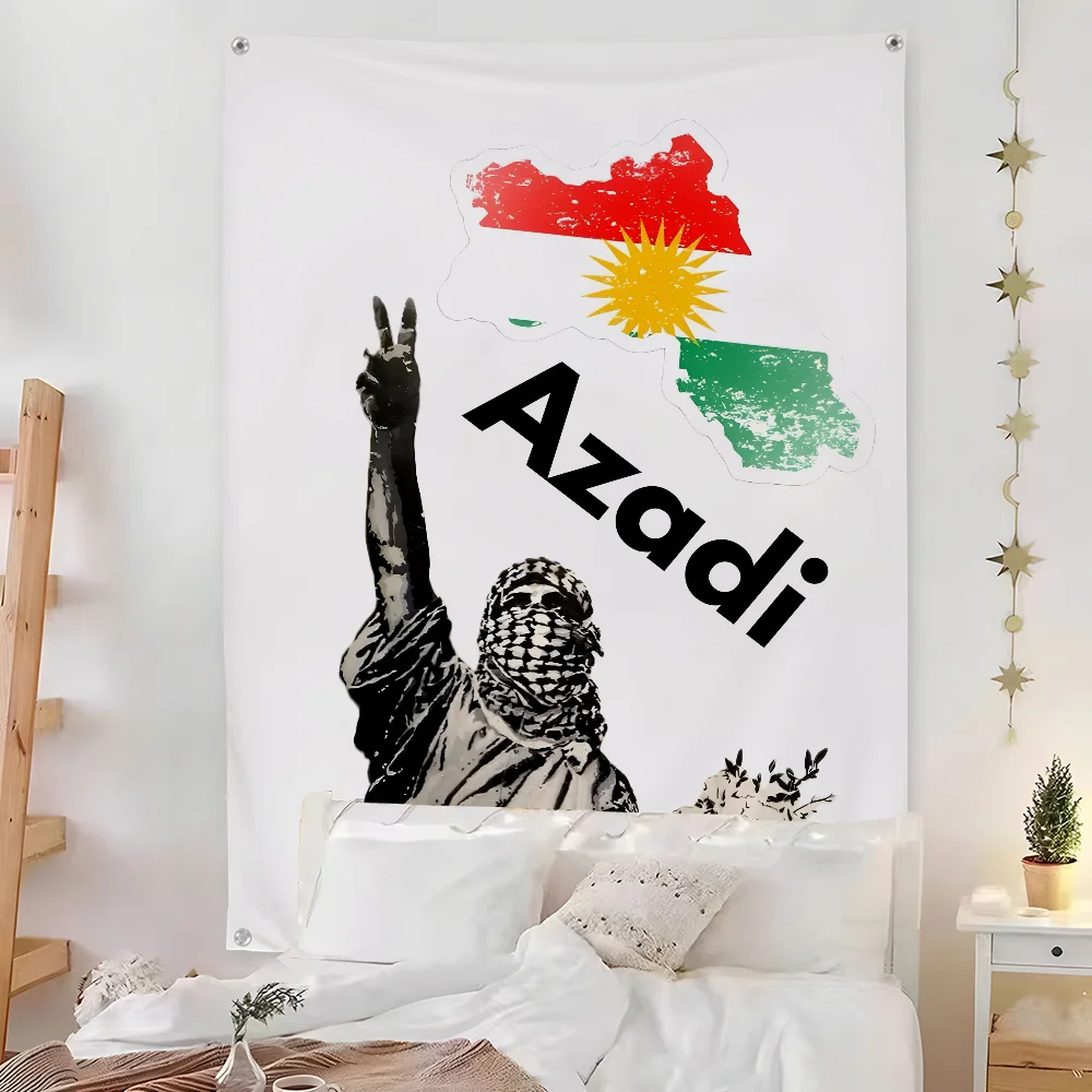 Kurdistan Eagle Map Azadi Flag
