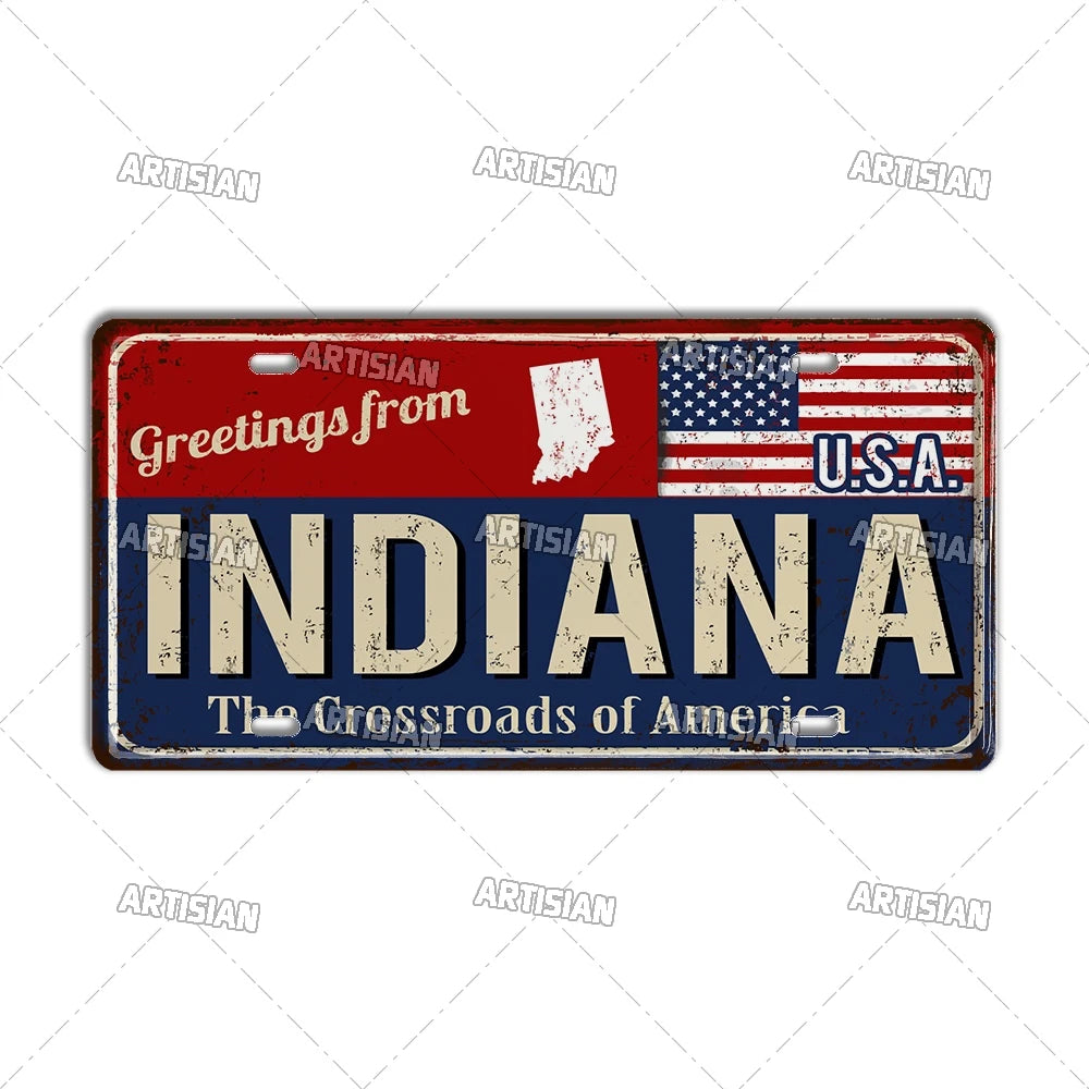 Greeting from USA States Landmark License Plate