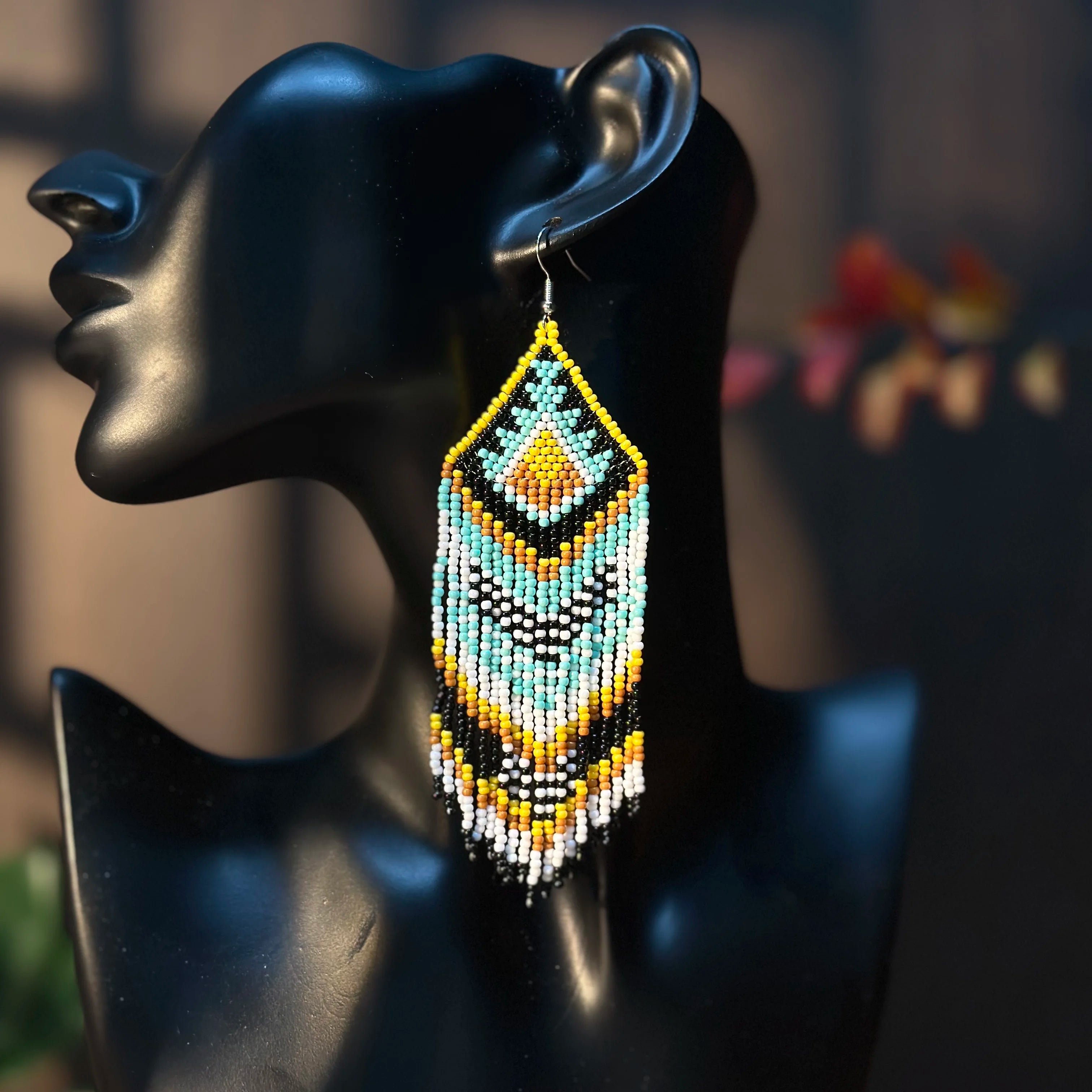 Bohemian Style Geometric Tassel Earrings Tribal Style