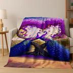 3D Colorful Peacock Birds Dream Flannel Blanket
