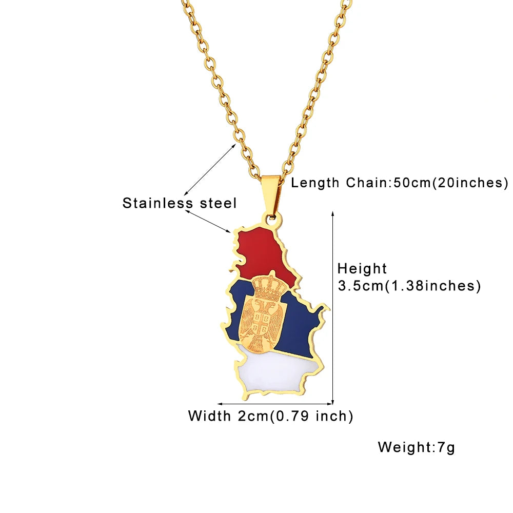 Serbia Map Necklace